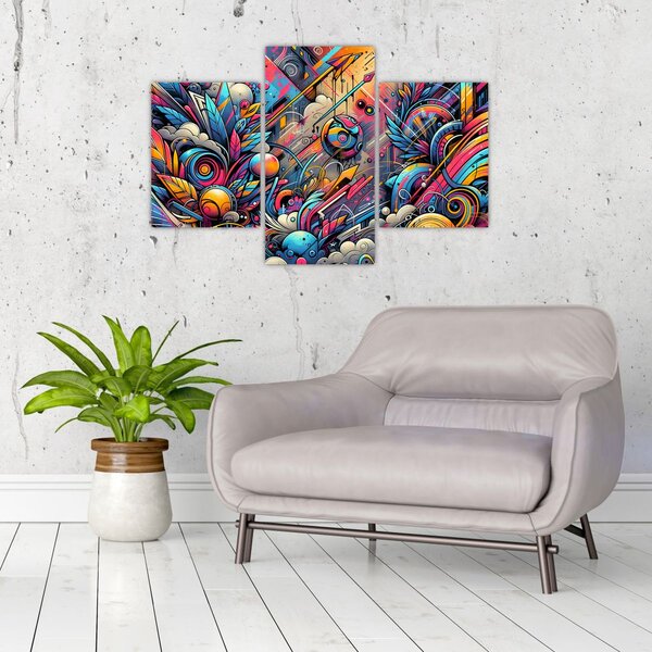 Tablou - Graffiti multicolor (90x60 cm)