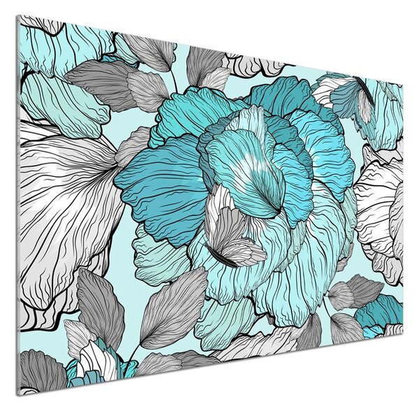 Sticlă pentru bucătărie model floral