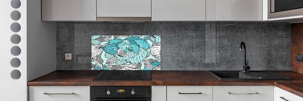 Sticlă pentru bucătărie model floral