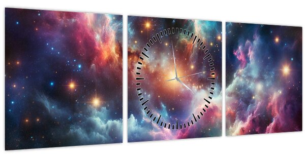 Tablou - Univers întunecat (cu ceas) (90x30 cm)