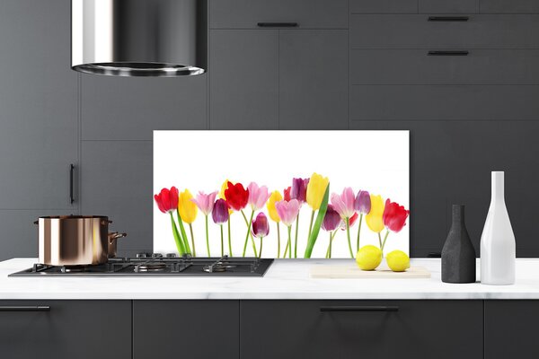 Panou sticla bucatarie Lalele Floral Multi