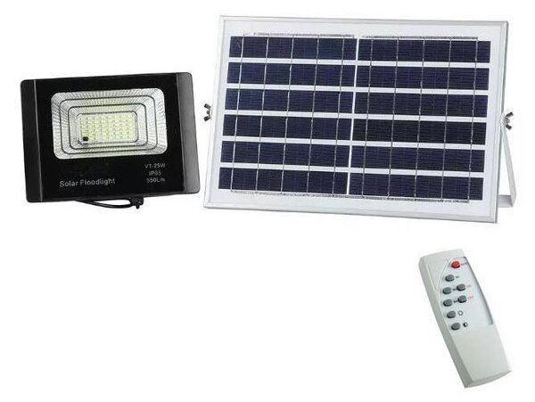 Reflector solar LED reglabil 12W/3,2V 6000K IP65 cu telecomandă