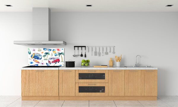 Panou sticlă decorativa bucătărie simboluri de surfing