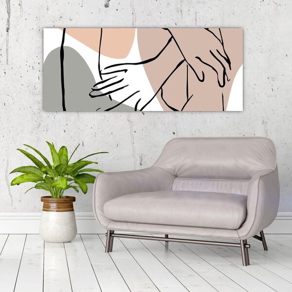 Tablou - Femeie corp linie de artă N⁰2 (120x50 cm)