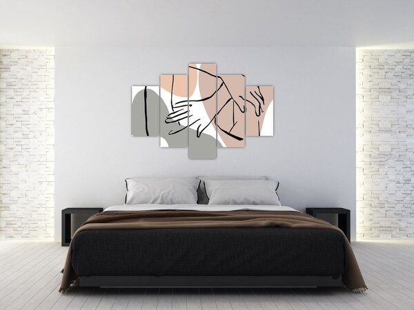 Tablou - Femeie corp linie de artă N⁰2 (150x105 cm)