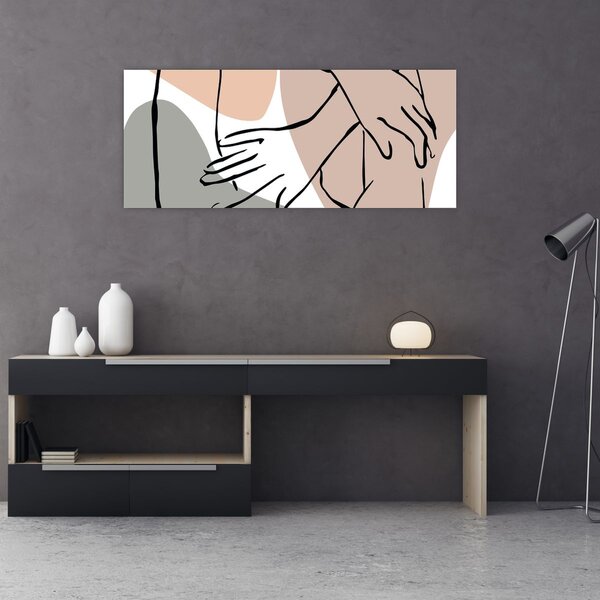 Tablou - Femeie corp linie de artă N⁰2 (120x50 cm)