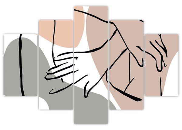 Tablou - Femeie corp linie de artă N⁰2 (150x105 cm)