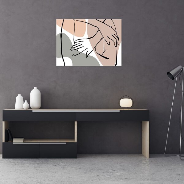 Tablou - Femeie corp linie de artă N⁰2 (70x50 cm)