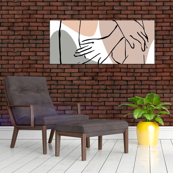 Tablou - Femeie corp linie de artă N⁰2 (120x50 cm)