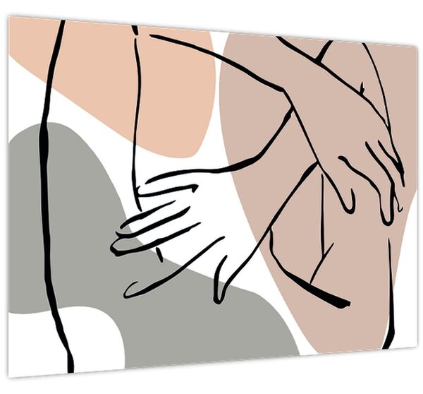Tablou - Femeie corp linie de artă N⁰2 (70x50 cm)