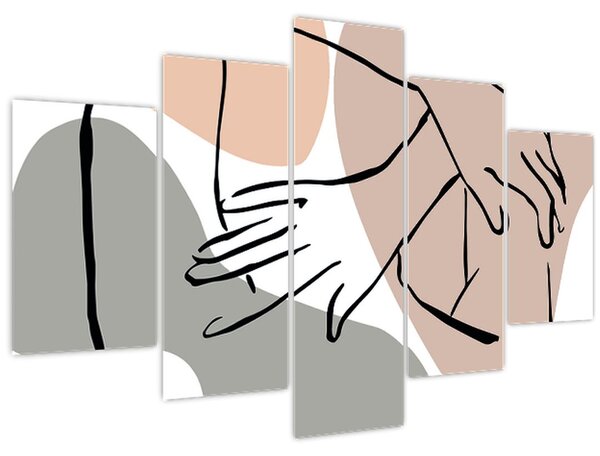 Tablou - Femeie corp linie de artă N⁰2 (150x105 cm)