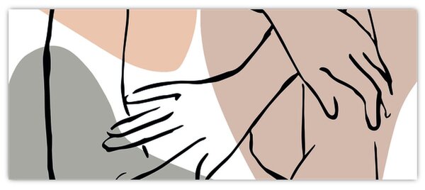Tablou - Femeie corp linie de artă N⁰2 (120x50 cm)
