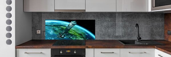 Panou sticlă decorativa bucătărie rachetă nucleară