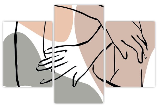 Tablou - Femeie corp linie de artă N⁰2 (90x60 cm)