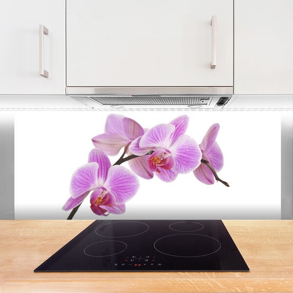 Panou sticla bucatarie Flori roz Floral