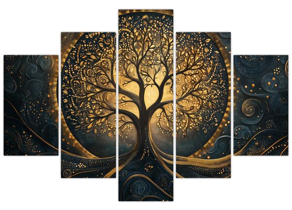 Tablou – Arbore cu aură aurie (150x105 cm)