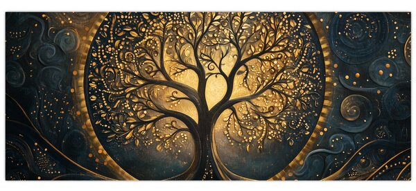 Tablou – Arbore cu aură aurie (120x50 cm)