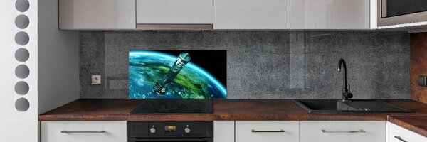 Panou sticlă decorativa bucătărie rachetă nucleară