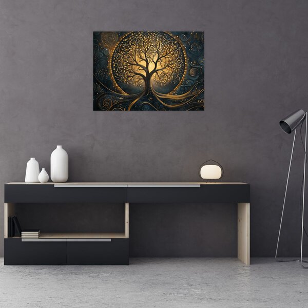 Tablou – Arbore cu aură aurie (70x50 cm)