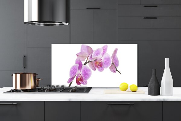 Panou sticla bucatarie Flori roz Floral