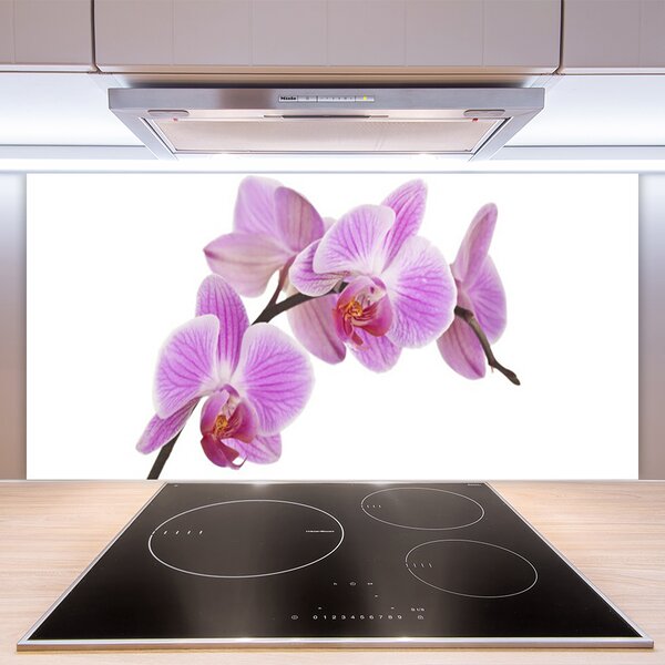 Panou sticla bucatarie Flori roz Floral