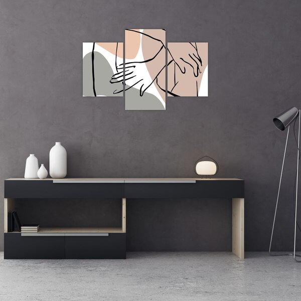 Tablou - Femeie corp linie de artă N⁰2 (90x60 cm)