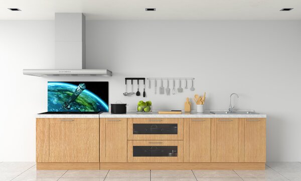 Panou sticlă decorativa bucătărie rachetă nucleară