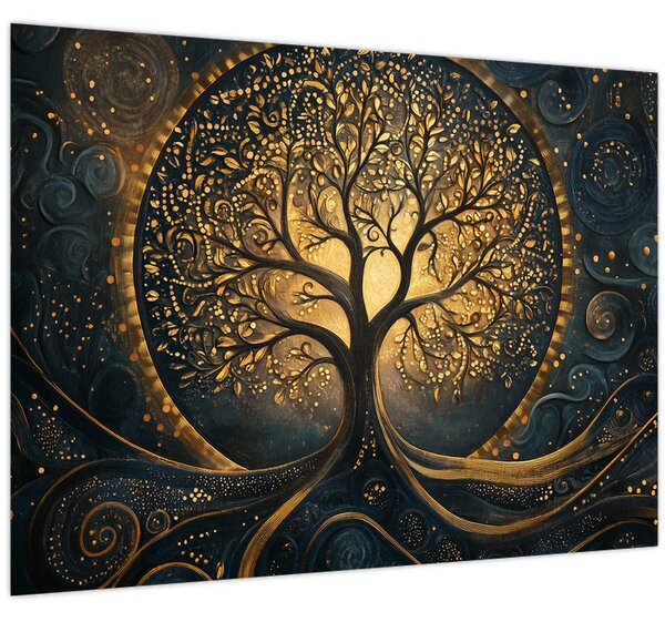 Tablou – Arbore cu aură aurie (70x50 cm)