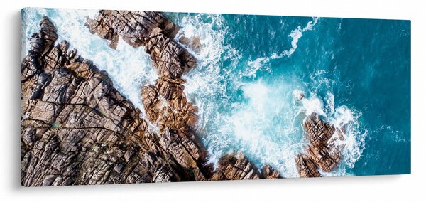 Tablou cu stânci și mare (120x50 cm)
