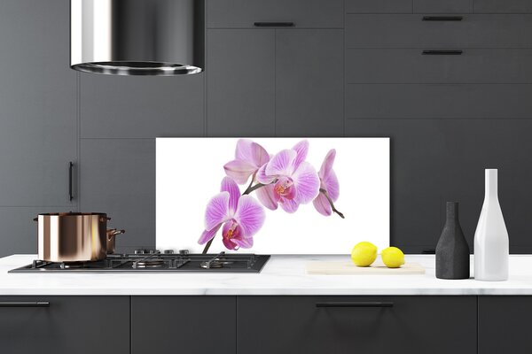 Panou sticla bucatarie Flori roz Floral