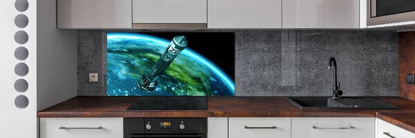 Panou sticlă decorativa bucătărie rachetă nucleară