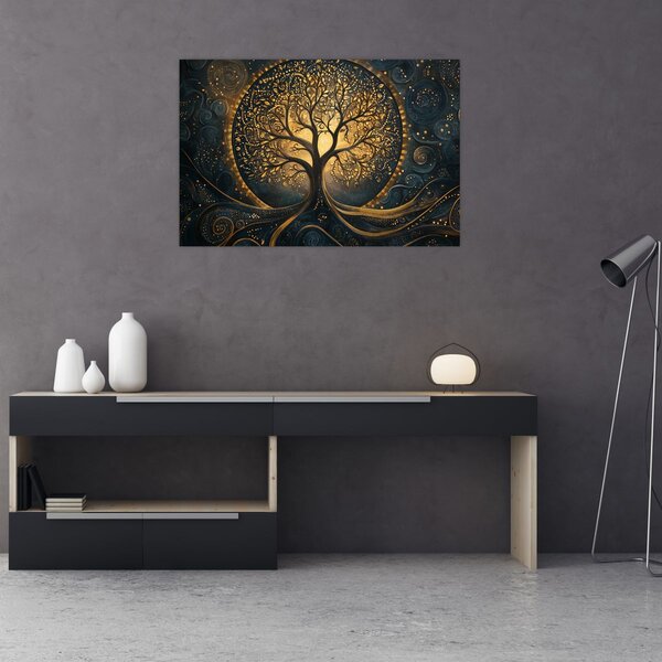 Tablou – Arbore cu aură aurie (90x60 cm)