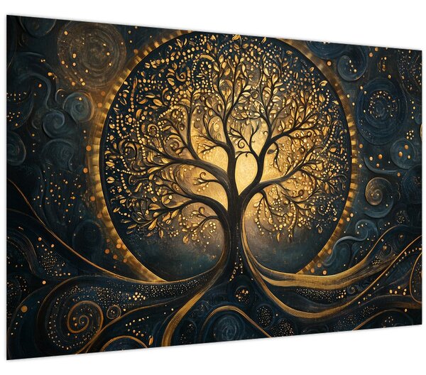 Tablou – Arbore cu aură aurie (90x60 cm)