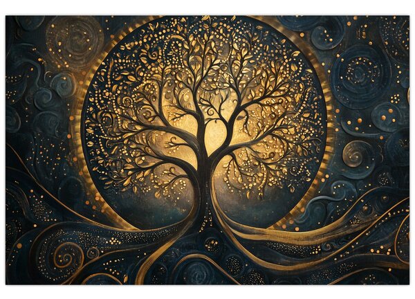 Tablou – Arbore cu aură aurie (90x60 cm)
