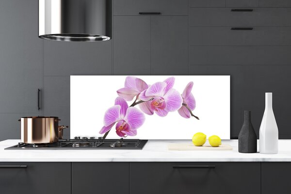 Panou sticla bucatarie Flori roz Floral