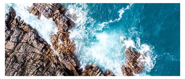 Tablou cu stânci și mare (120x50 cm)