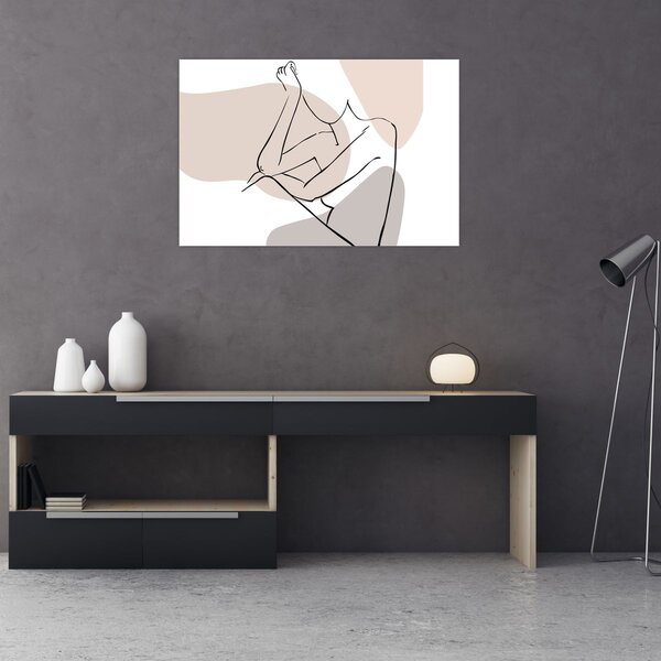 Tablou - Femeie corp linie de artă N⁰1 (90x60 cm)