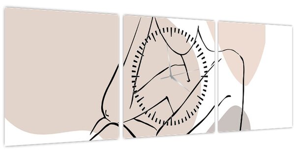 Tablou - Femeie corp linie de artă N⁰1 (cu ceas) (90x30 cm)