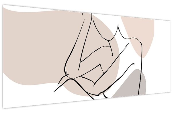 Tablou - Femeie corp linie de artă N⁰1 (120x50 cm)