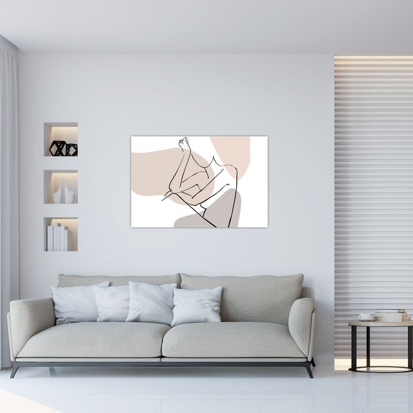 Tablou - Femeie corp linie de artă N⁰1 (90x60 cm)
