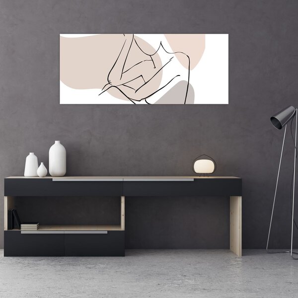 Tablou - Femeie corp linie de artă N⁰1 (120x50 cm)