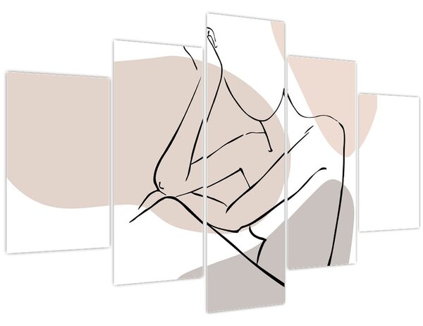 Tablou - Femeie corp linie de artă N⁰1 (150x105 cm)