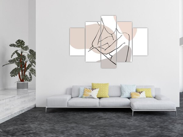 Tablou - Femeie corp linie de artă N⁰1 (150x105 cm)