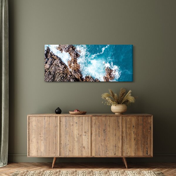 Tablou cu stânci și mare (120x50 cm)
