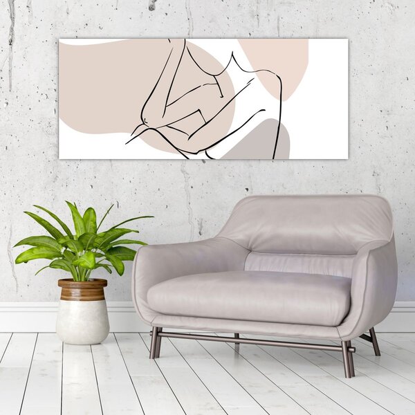 Tablou - Femeie corp linie de artă N⁰1 (120x50 cm)