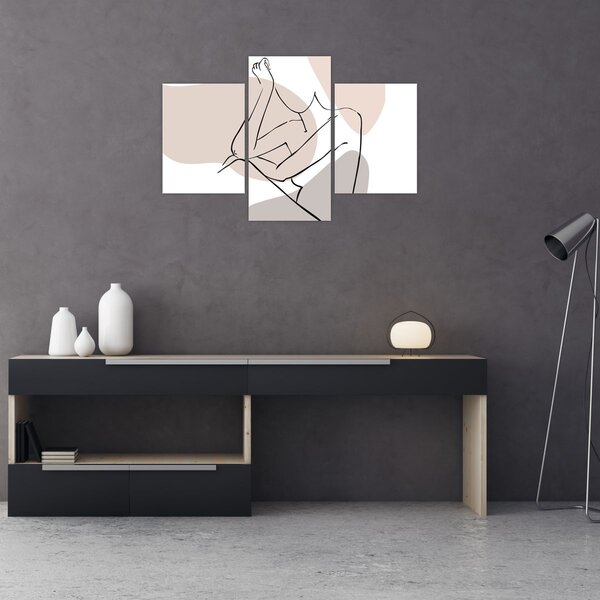 Tablou - Femeie corp linie de artă N⁰1 (90x60 cm)