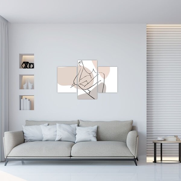Tablou - Femeie corp linie de artă N⁰1 (90x60 cm)