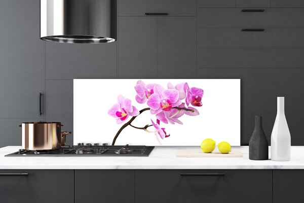 Panou sticla bucatarie Flori Floral Roz Maro