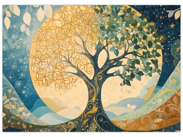 Tablou – Arborele vieții în lună (70x50 cm)