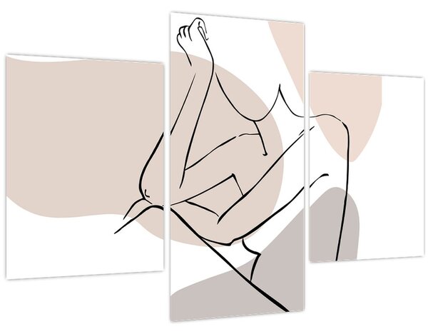 Tablou - Femeie corp linie de artă N⁰1 (90x60 cm)